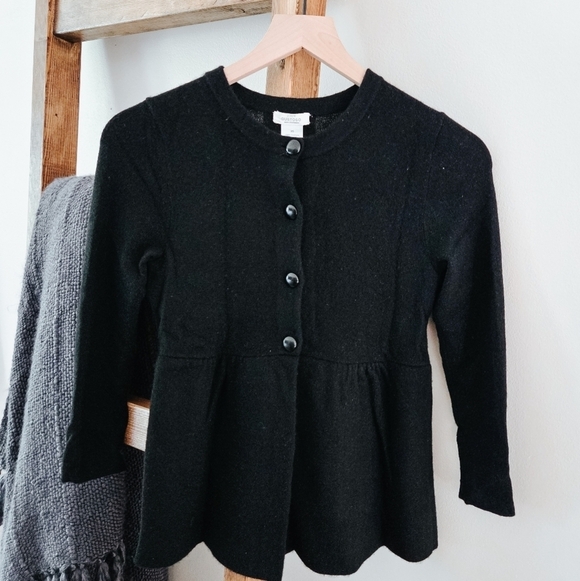J. Crew Sweaters - J. Crew Cashmere Black Peplum Cardigan Sweater (Size XS)